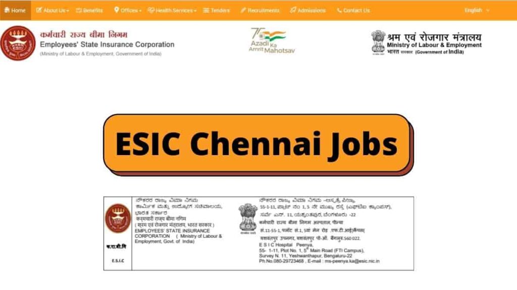 ESIC Hospital Recruitment Teaching Faculty Job In Chennai