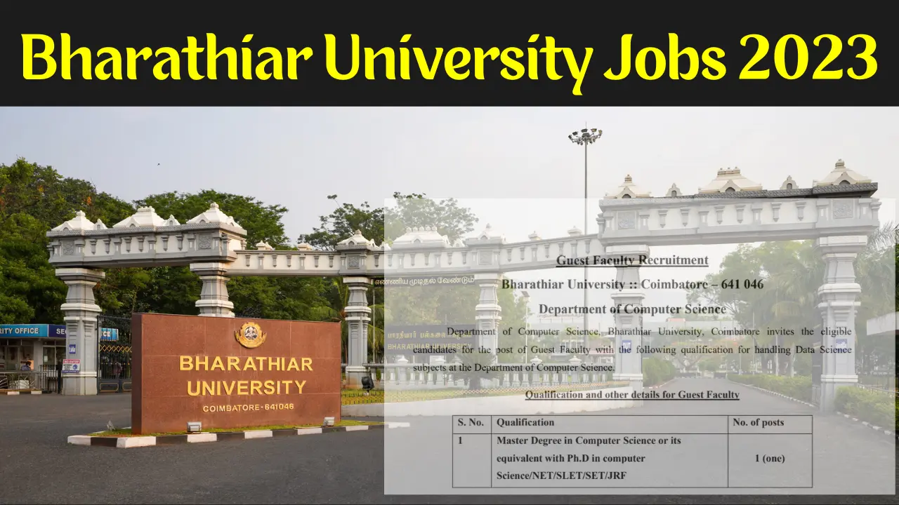 Jobs In Bharathiar University Coimbatore 2023 EsiChennai