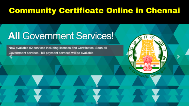 Community Certificate Online in Chennai