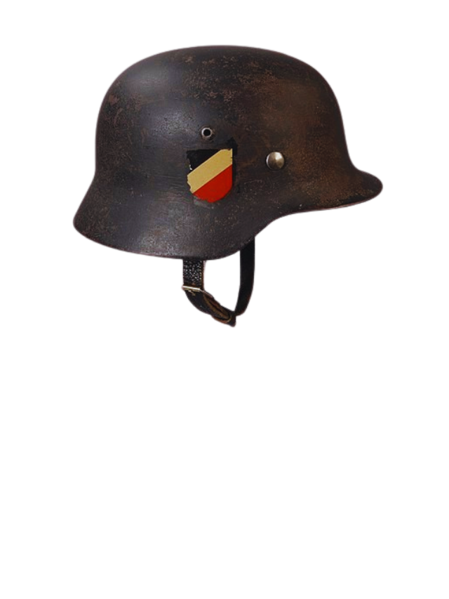 1941 German M35 Stahlhelm (WWII military helmet, heavy & uncomfortable)