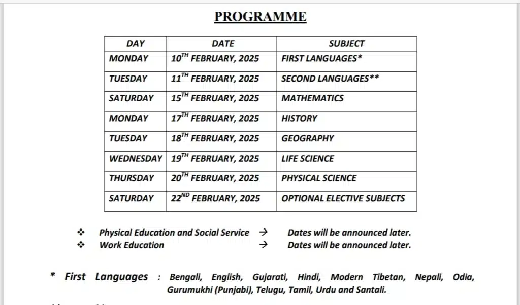 WBBSE Madhyamik Exam Routine 2025 Released Important Dates and How to Download