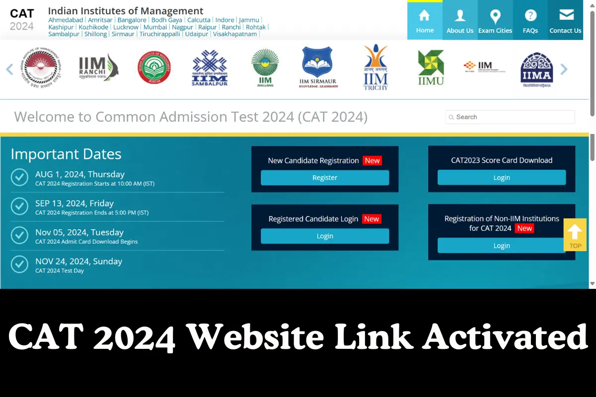 Essential Details for CAT 2024 Registration and Exam Link Activated At iimcat.ac.in